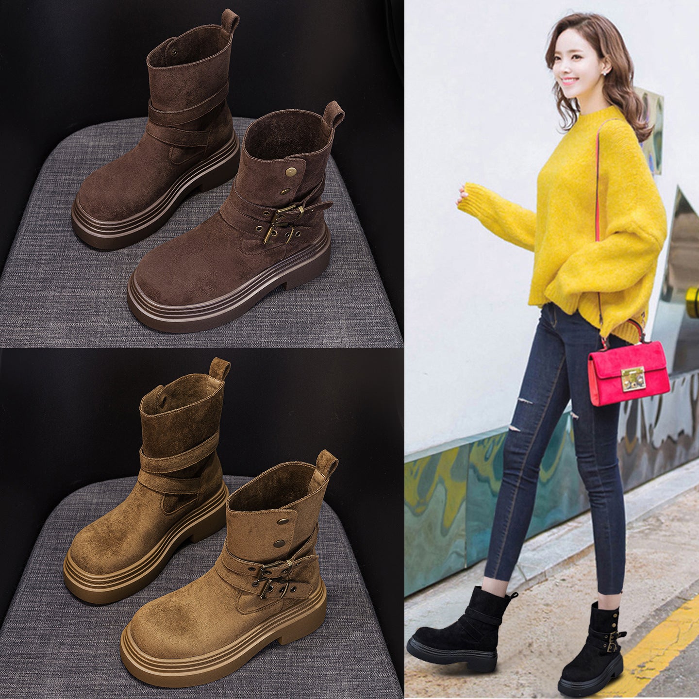 Women's Platform Martin Autumn Fashion Middle Small Men's Shoes