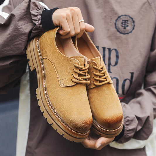 Men's Autumn Retro British Big Head Derby Leather Shoes