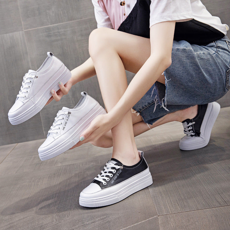 Women's White Spring Genuine Single Breathable Women's Casual Shoes