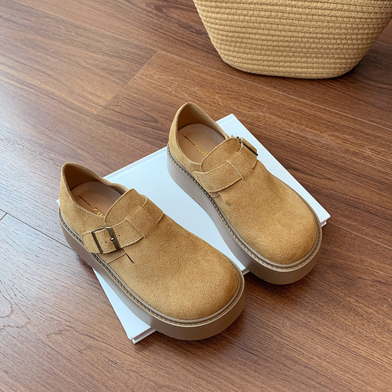 Women's Bottom Slip-on Single Retro Widened Fattened Large Men's Shoes