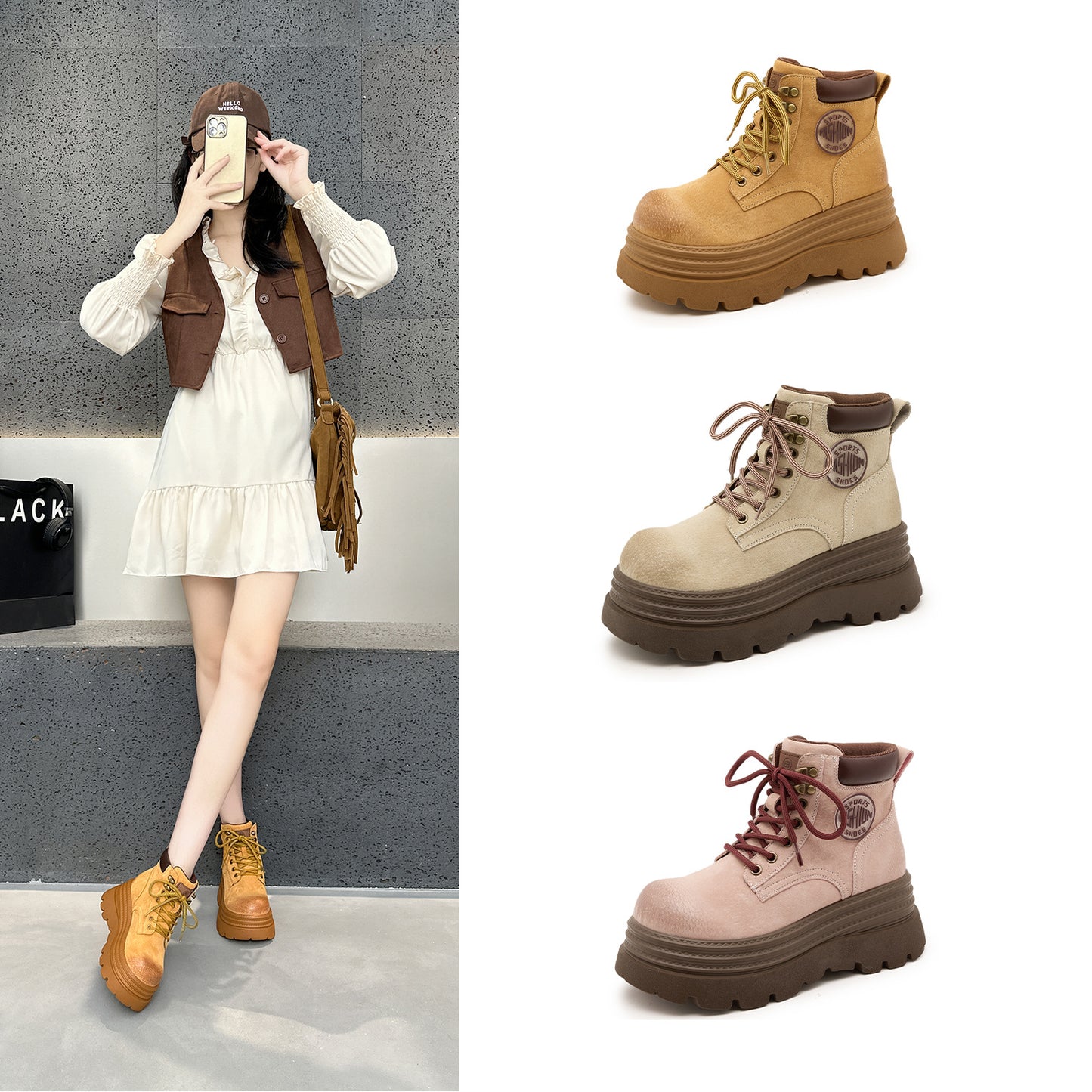 Women's Genuine Thick Bottom Autumn Thin Retro Casual Shoes