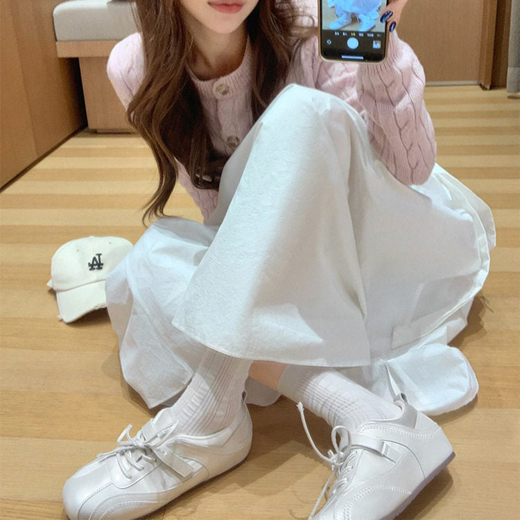 Height Increasing Trainee Moral Training Pearl Bow Ballet Women's Sports Shoes