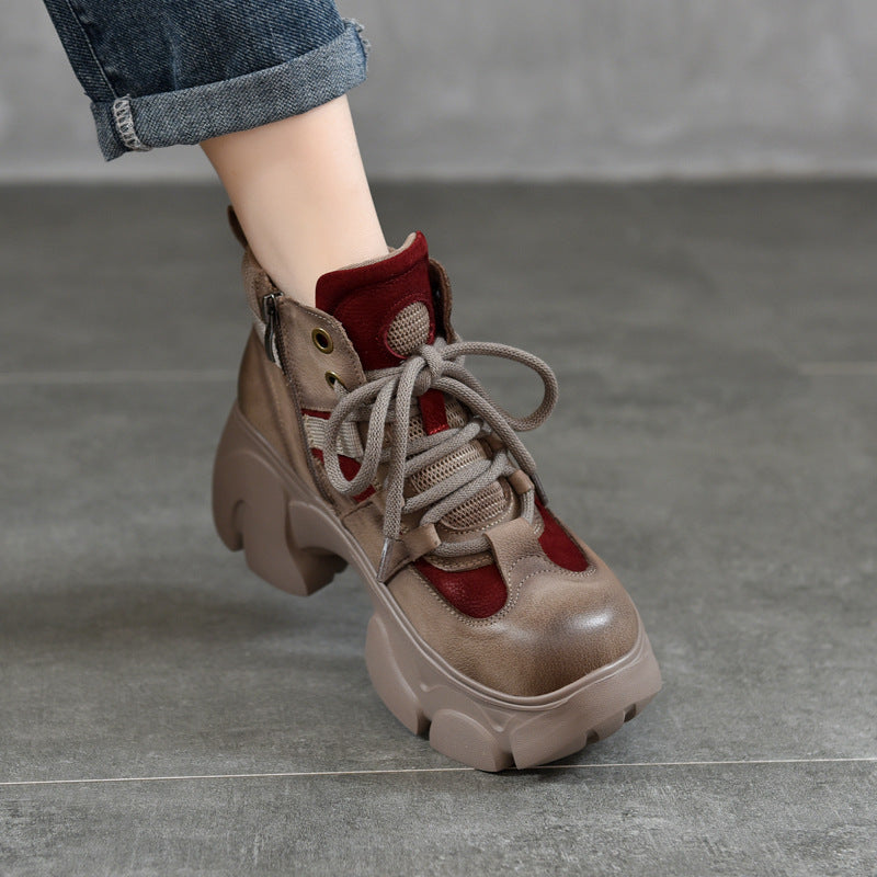 Women's Thick-soled Top Layer Martin With Cowhide Women's Leather Boots