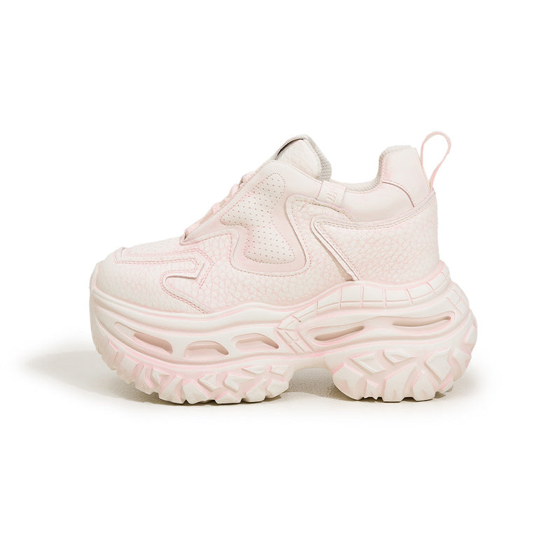 Women's Height Increasing Insole Dad Spring Fashion Brushed Versatile Women's Sports Shoes