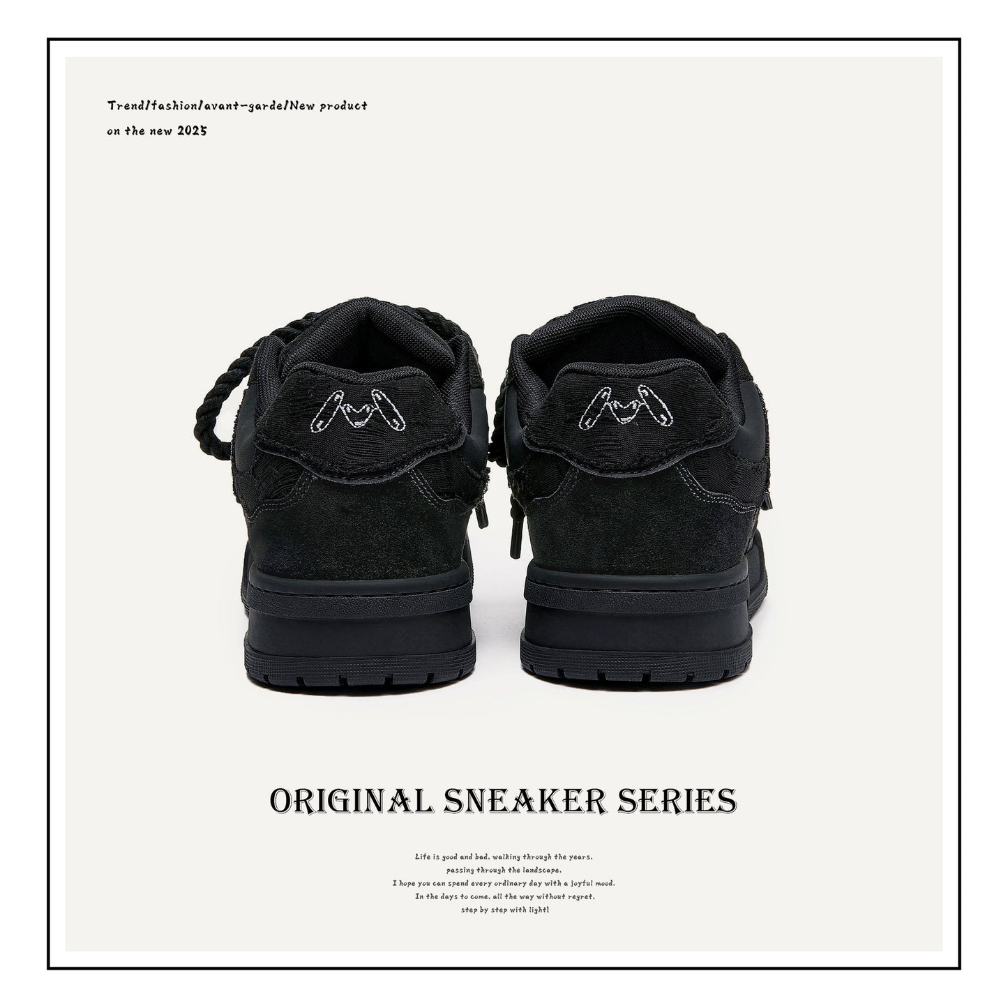 Men's & Women's Series Street Style Black Warrior Bread Men's Board Shoes