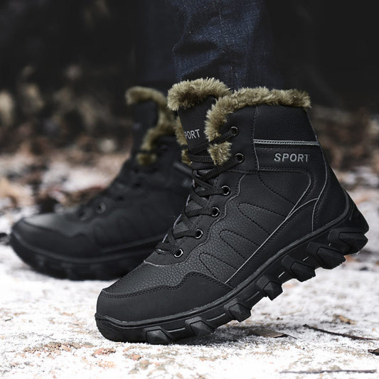 Men's Winter Northeast Cotton Padded Plus Size Warm Veet Thickened Snow Boots