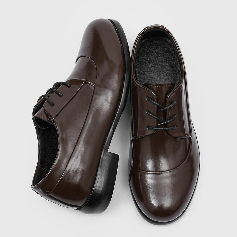 Men's Bottom High-grade Business Wear British Style Black Men's Casual Leather Shoes