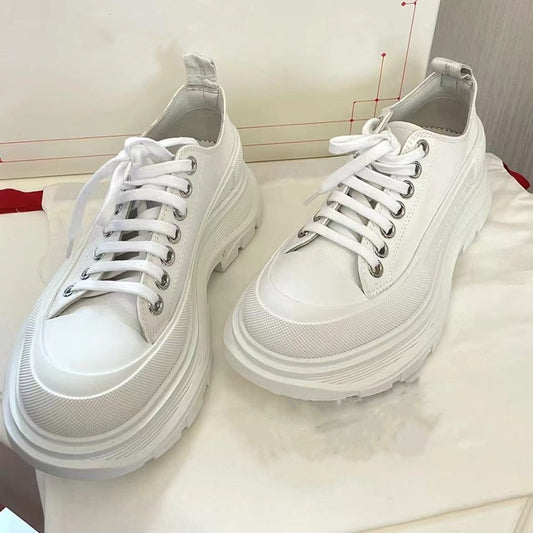 High Version Mcqueen Versatile Muffin Platform White Increased Women's Canvas Shoes