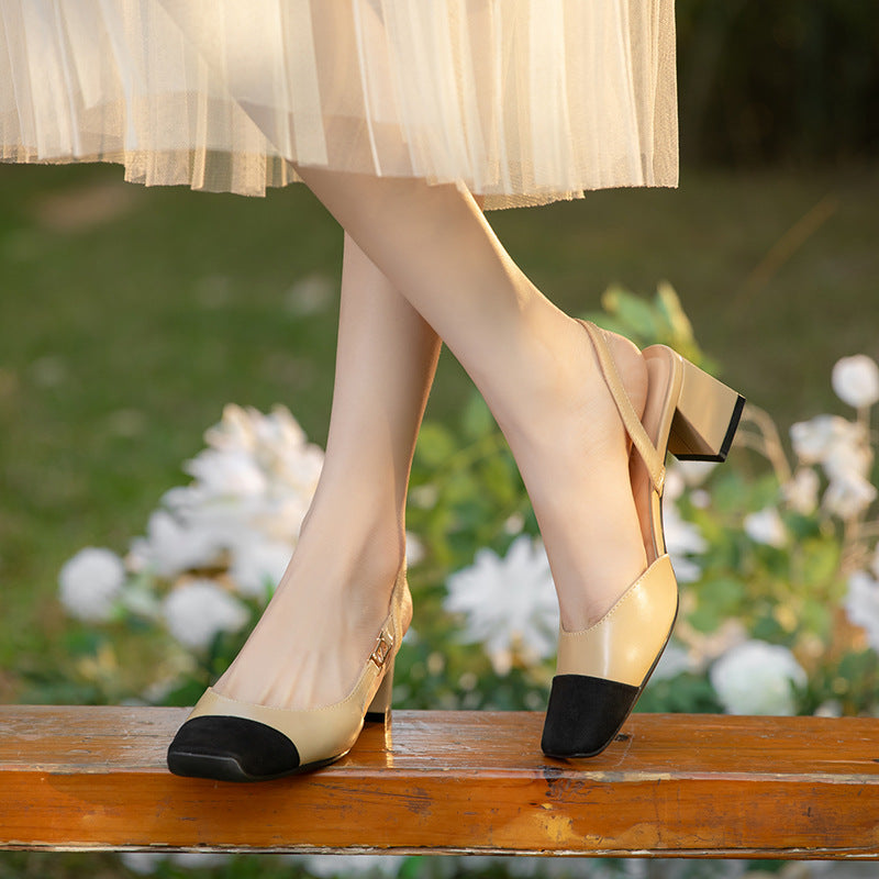 Women's Matching Classic Style Mary Jane Chunky Square Toe Closed Women's Shoes