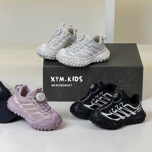 Children's Spring Fashion Rotating Buckle Resin Sole Sneakers