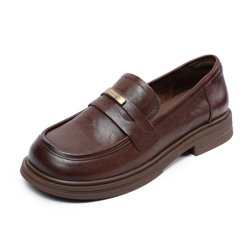 Women's Beautiful Original Color Spring Simple High-grade Slip-on Pumps British Loafers