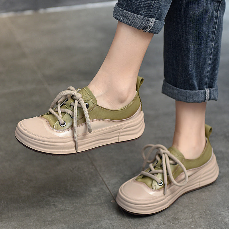 Women's Spring Round Head Soft Bottom Pumps First Layer Women's Casual Shoes