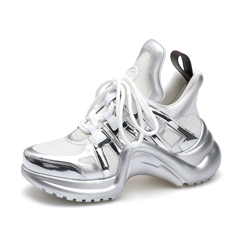Women's Bow-shaped Dad Platform Height Increasing Breathable Casual Shoes