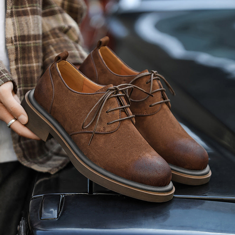 Attractive Durable Spring British Retro Suede Leather Shoes