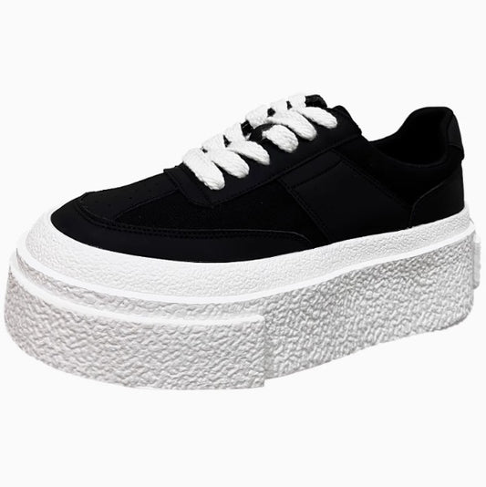 Men's Increasing Insole Cowhide Muffin Repair Thick Bottom Fashion White Autumn Men's Board Shoes
