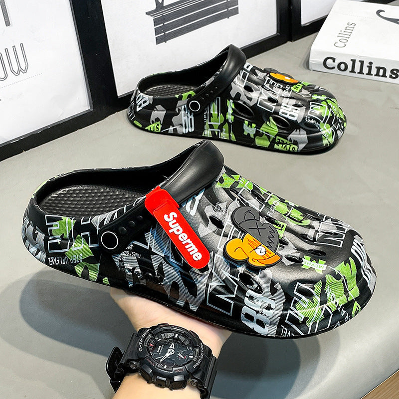 Men's Driving Outdoor Wear Cartoon Fashionable Toe Cap Sandals