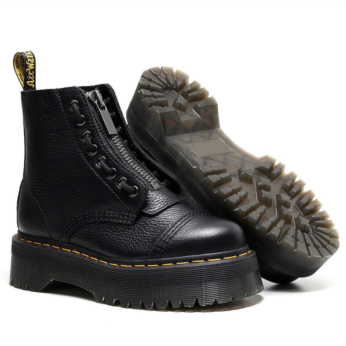Women's Lychee Pattern Increased British Thick Bottom Front Zipper Women's Casual Shoes