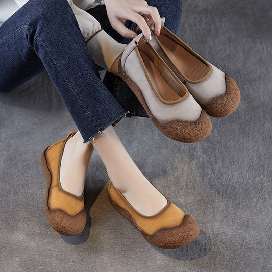 Women's Genuine Artistic Flat Low-cut Soft Bottom Mother Women's Casual Shoes