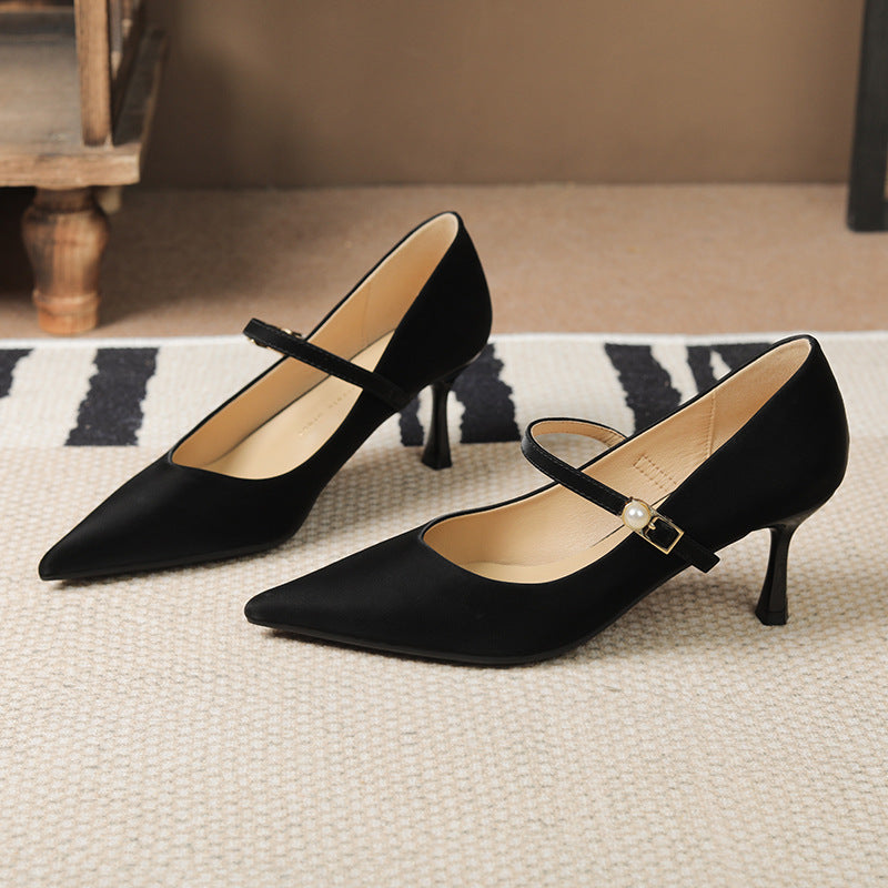 Women's Commute Buckle High Pointed Toe Stiletto Wedding Bridesmaid Party Heels
