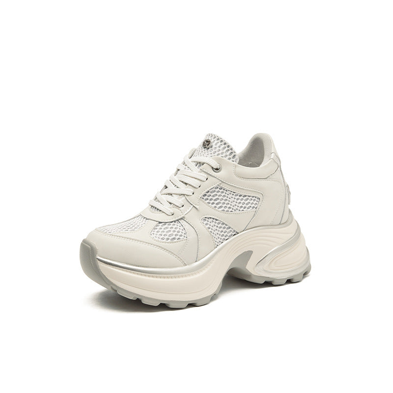 Women's Bottom Height Increasing Insole Mesh Stitching Wind Dad Women's Shoes