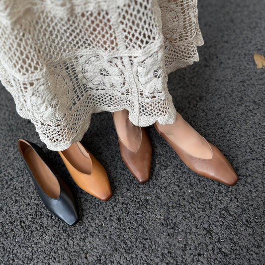 Women's Spring French Style Temperament Low Commuter Heels
