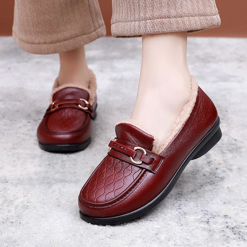 Women's Winter Fleece-lined Warm Fashion Outdoor Slip-on Women's Shoes