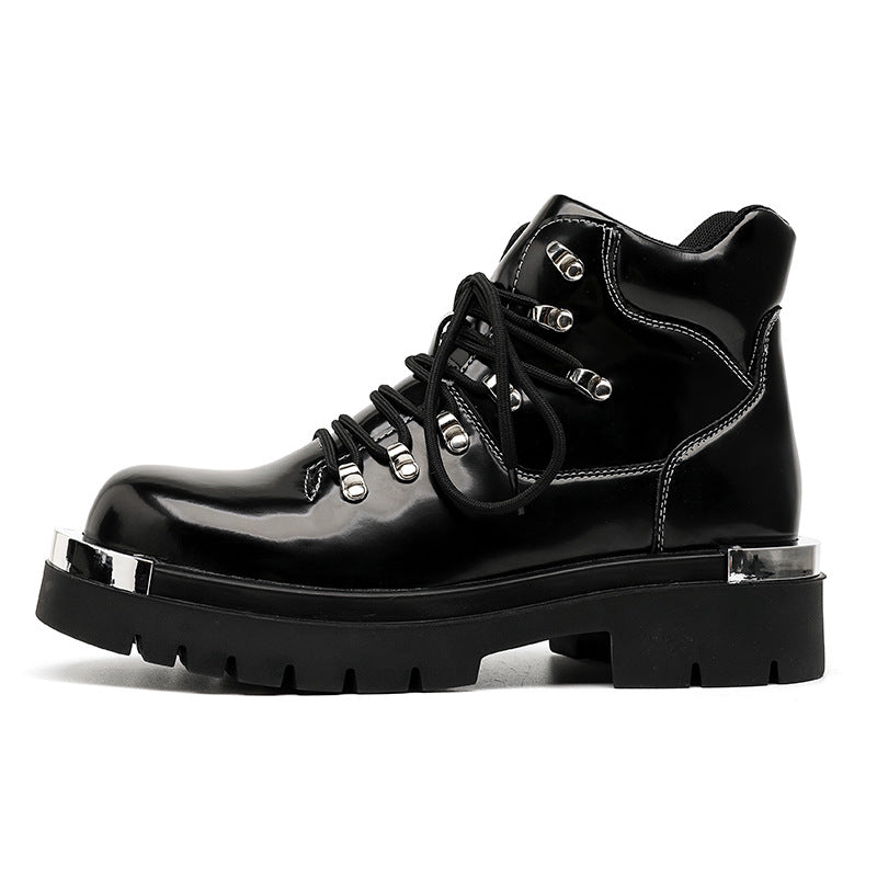 Men's Thick Bottom British Worker Fashion Round Head Men's Casual Shoes