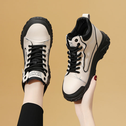 Increasing Insole Small White Platform Daddy Boots