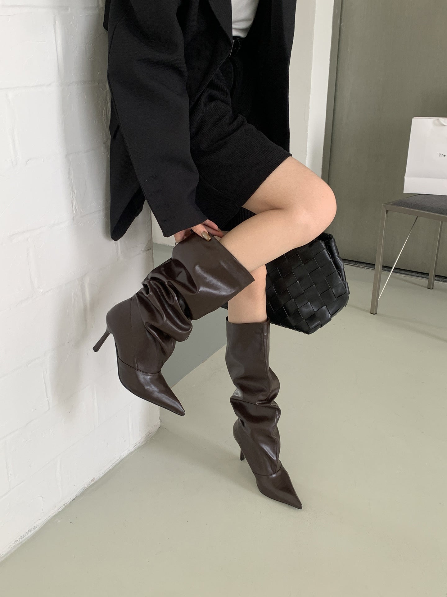 Women's Fashion High-heel Gentle Classy Stilettos White High Boots