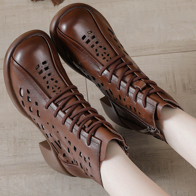 First Layer Cowhide Summer Martin Female Boots