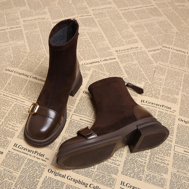 Style Ankle Flat Bottom Early Autumn Boots