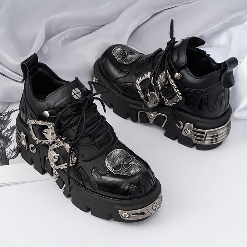 Retro British Style Dark Punk Metal Design Boots