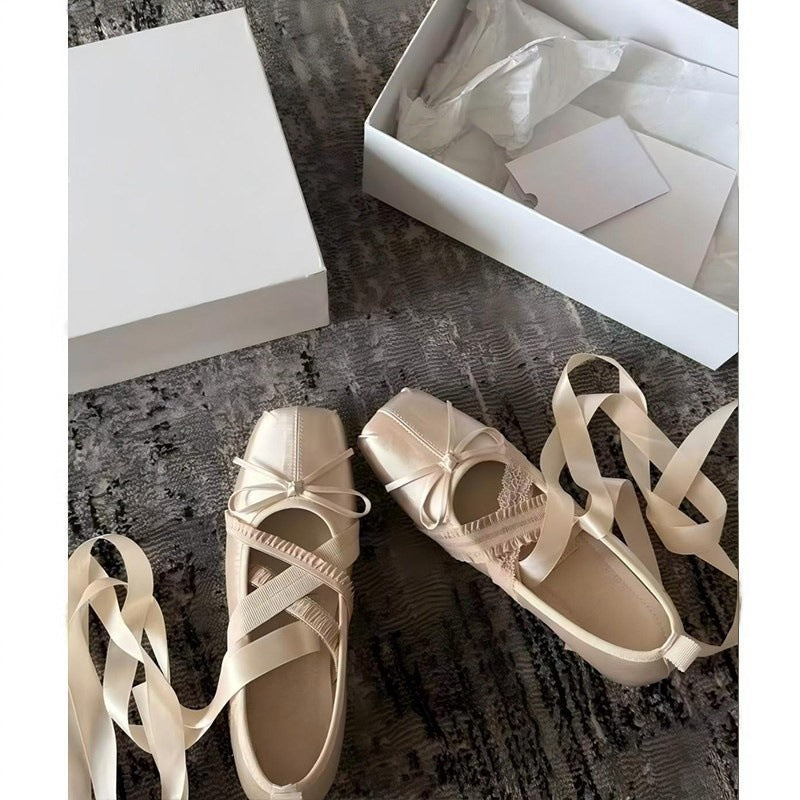 Women's Style Ballet Female Square Toe Mary Women's Casual Shoes