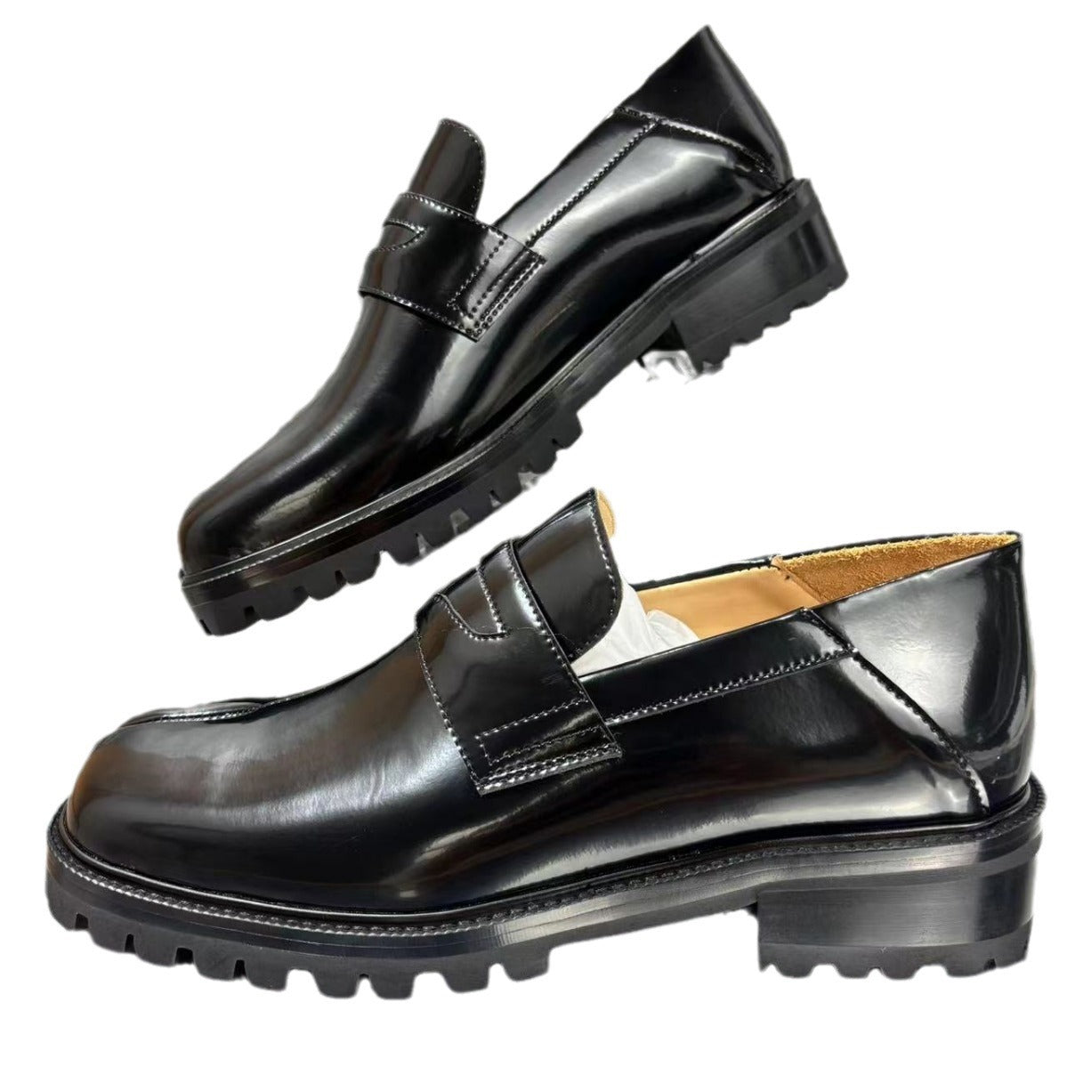 Women's Handmade Split Toe Lace Up Derby Leather Shoes