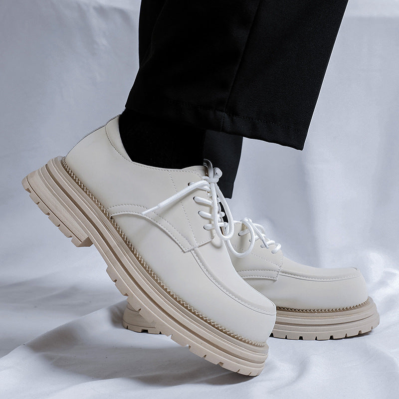 British Style Thick Bottom Fashion Trendy Men's Casual Leather Shoes