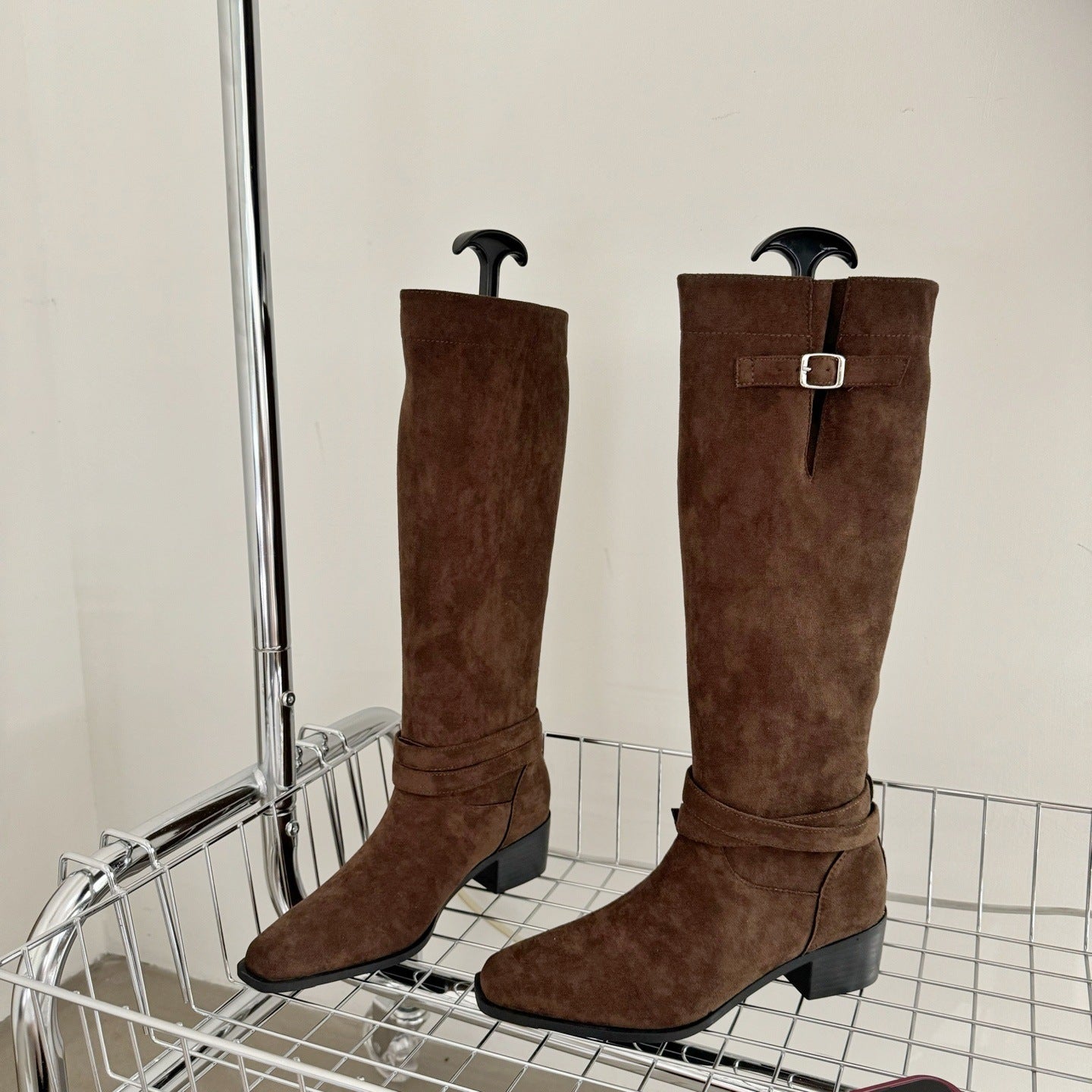 Women's The Knee Skinny Square Toe Chunky Heels