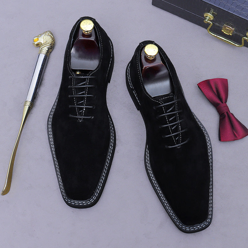 Men's British Style Suede Matte Fashion Fashionable Men's Business Leather Shoes