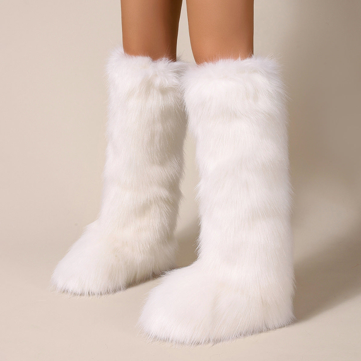Women's Warm Winter Fur Round Toe Imitation Snow Boots