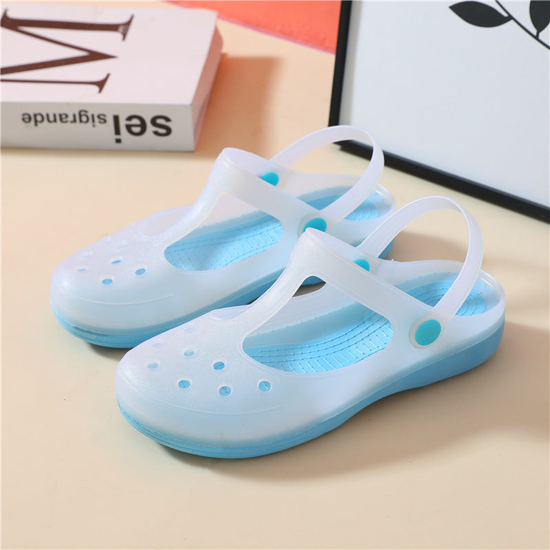 Women's Summer Hole Flat Jelly Beach Toe Sandals