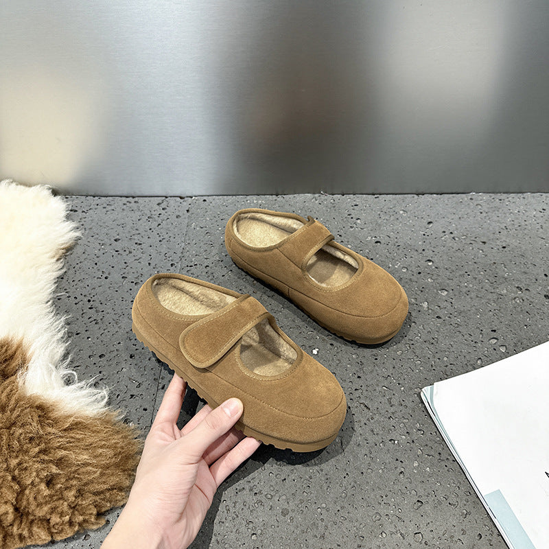 Women's Mary Jane Fluffy Korean Lazy Semi Boots