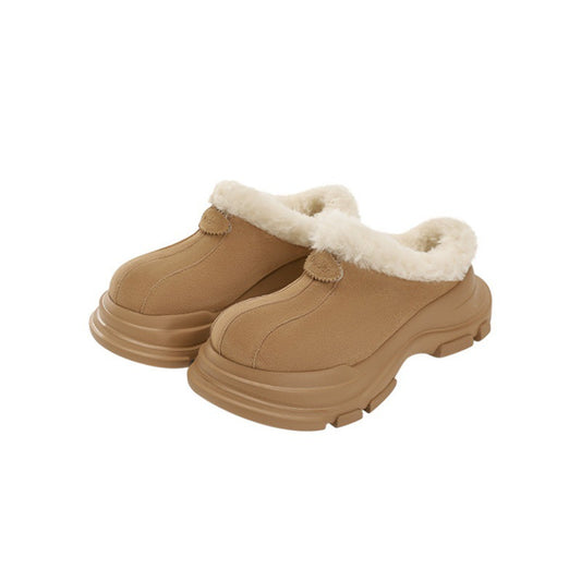 Thermal Middle Tube Strap Waterproof Cowhide Snow Boots