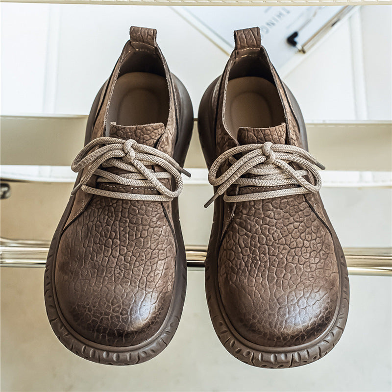 Men's Cowhide Flat Soft Surface Bottom Comfortable Breathable Men's Casual Leather Shoes