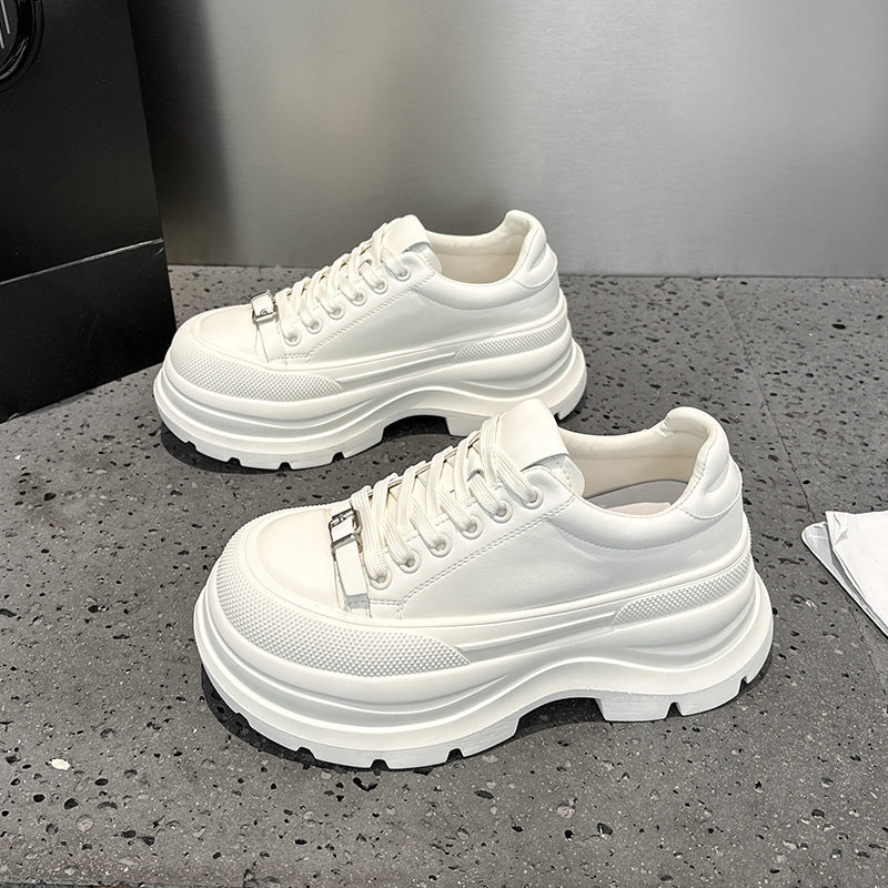 Women's Thick-soled White Spring Lightweight Soft Sole Not Tired Sneakers