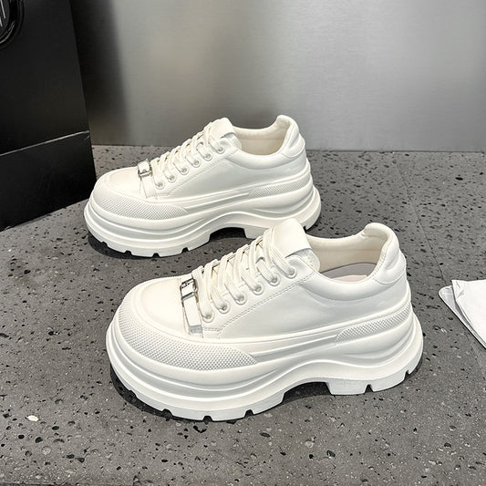 Women's Thick-soled White Spring Lightweight Soft Sole Not Tired Sneakers