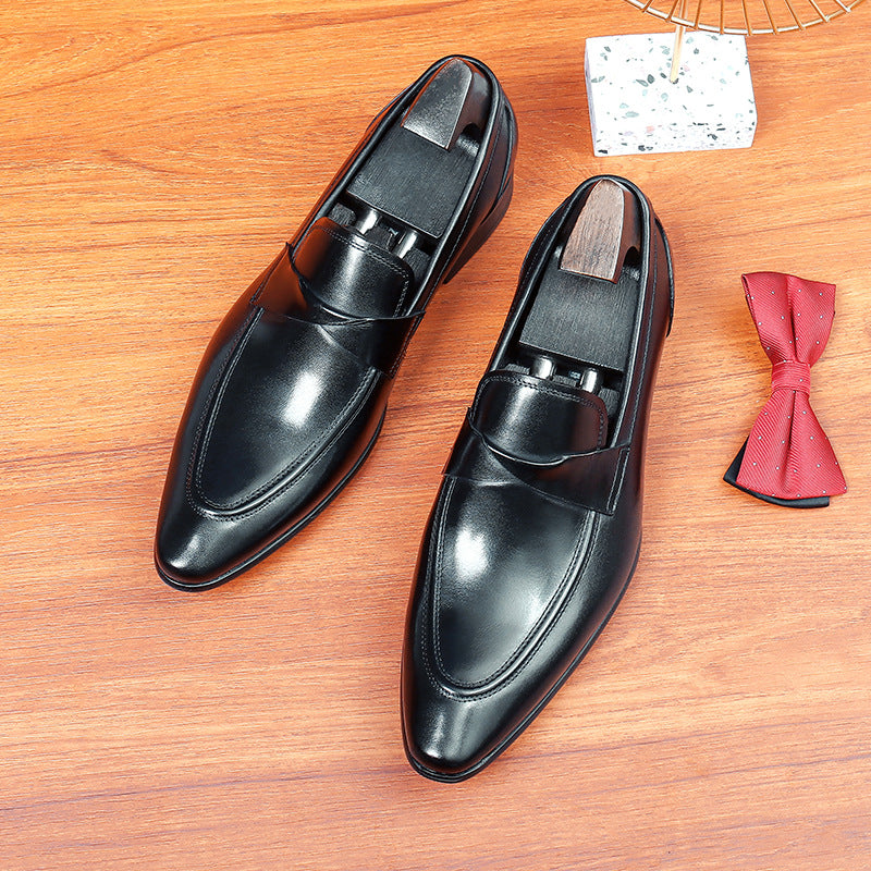 Men's British Slip On Pointed Business One Loafers