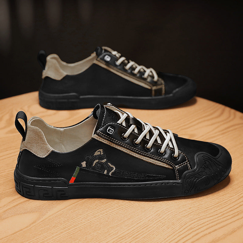 Men's Trendy Fashion Breathable Board Four White Casual Shoes