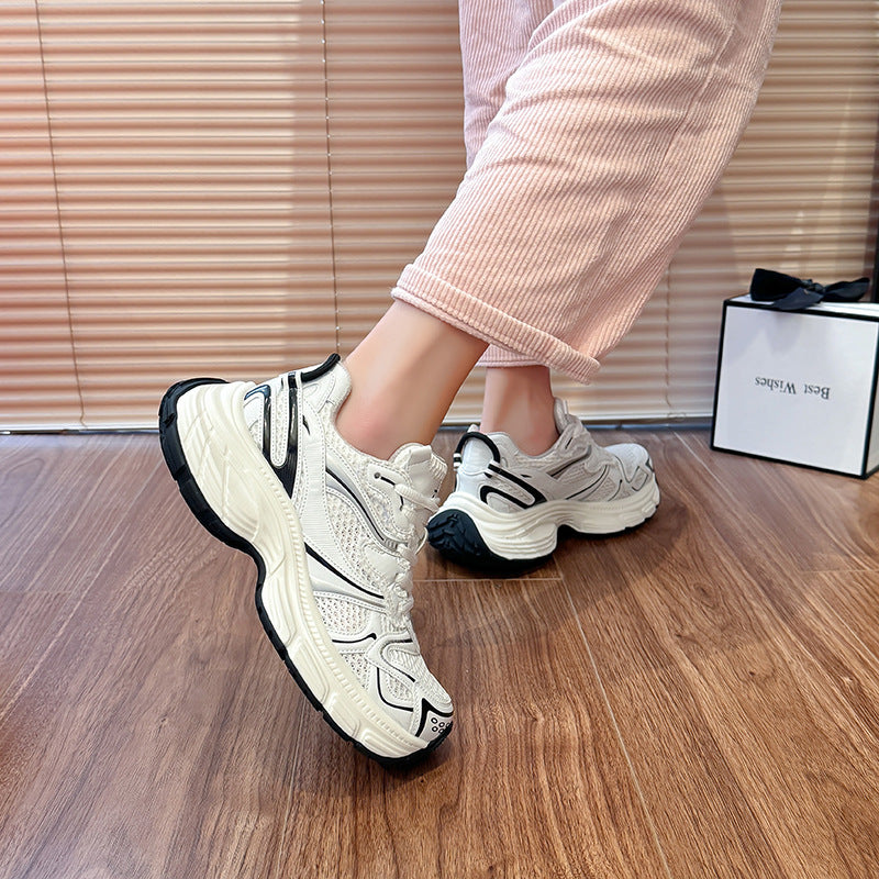 Women's Dad Fashionable Spring Korean Style Thick Sneakers