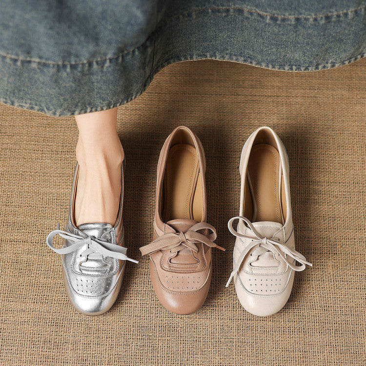 Women's Sheepskin Ballet Style Low-cut German Training French Slip-on Women's Fashion Shoes
