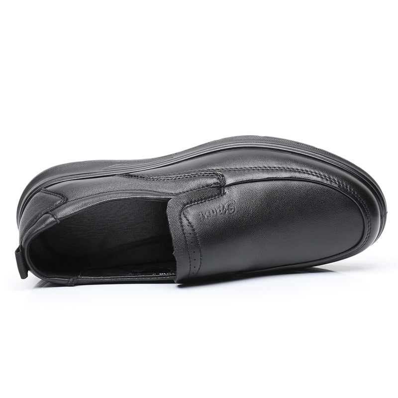 Men's Spring Sheepskin Comfortable Soft Dad Slip-on Men's Casual Leather Shoes