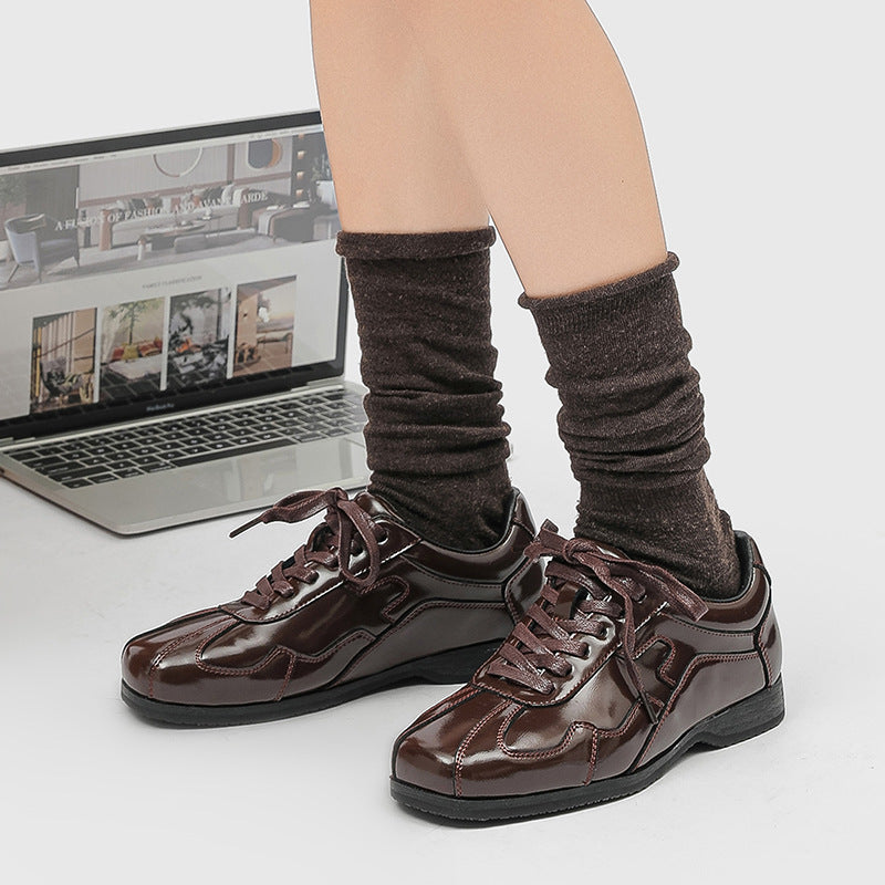 Women's Classic Commute German Training Soft Bottom Comfortable Lace Up White Men's Board Shoes